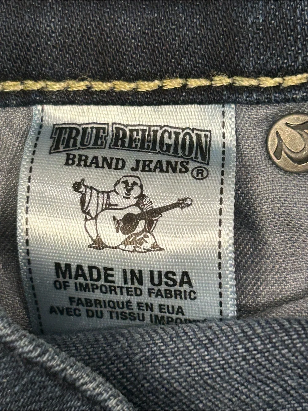 True Religion Geno Relaxed Slim Men's Dark Blue Jeans 36/34 Stretch Denim‎
